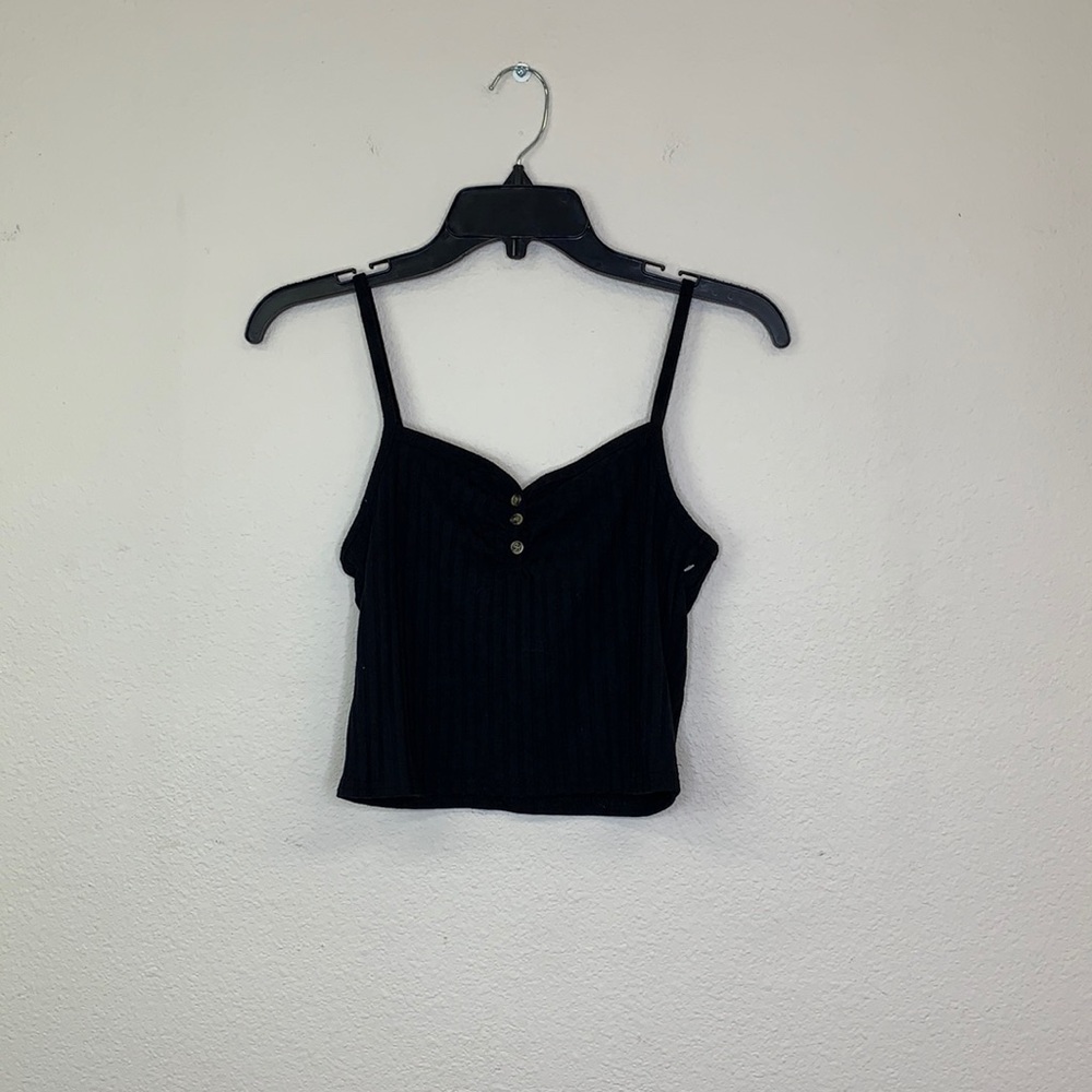 NWOT Black Cropped Tank Top by Topshop Size 6